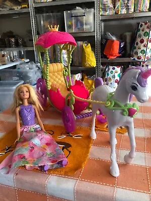 Buy Barbie DYX31 Dreamtopia Sweetville Carriage Unicorn Doll Figure • 26.99£