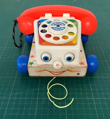 Buy Vintage Fisher Price Chatter Telephone Retro Wooden Base 1961 VGC M2238 • 9.99£