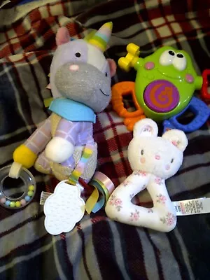 Buy Fisher Price Interactive Frog, George Bear Rattle & Skip-Hop Unicorn, Baby Toys • 7£