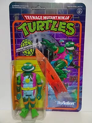 Buy Sewer Surfer Mike TMNT Super 7 ReAction Figure Teenage Mutant Ninja Turtles • 16.99£