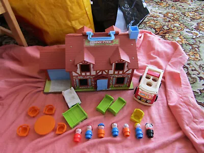 Buy 1980 Fisher Price Playset House With 2 Vehicles & Figures • 26.95£