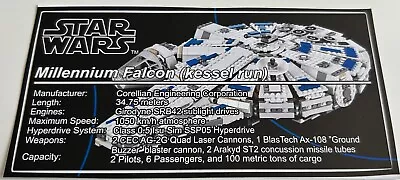 Buy LEGO Star Wars UCS Style Sticker For 75212 Boiler Run Millennium Falcon • 8.09£