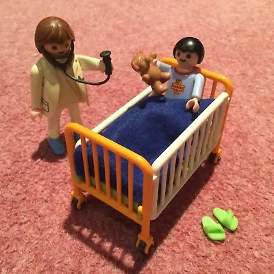 Buy PLAYMOBIL Child In Hospital Bed With Doctor- Playset 4406 COMPLETE RARE No Box • 11.50£