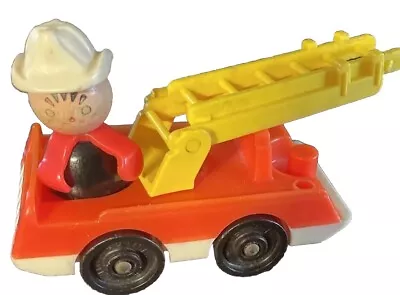 Buy Vintage Fisher Price Little People Fire Engine With Fireman. • 5.99£