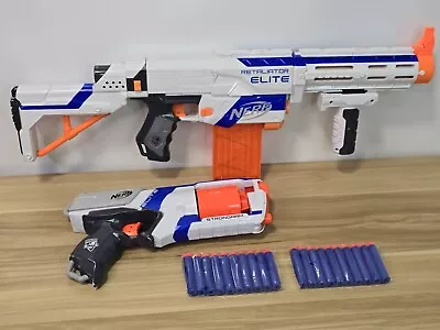 Buy Nerf Gun Elite Bundle Retaliator With Mag + Attachments + Strongarm + Bullets  • 19.99£