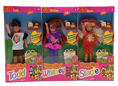 Buy 3x 1993 NrfB Mattel McDonald's Happy Meal Barbie Doll: Todd + Whitney + Stacie • 151.93£