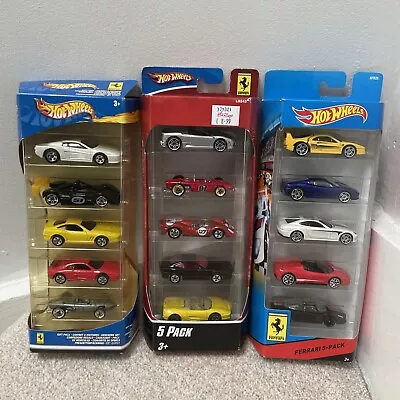 Buy Hot Wheels Ferrari 5 Pack X 3 - Rare Collection - F40 / Enzo / Lemans 330 P4 Etc • 149.99£