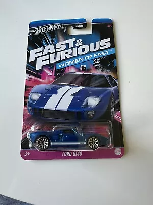 Buy Hot Wheels FORD GT40 Fast And Furious Women Of Fast Blue 4/5 *COMBINE POSTAGE* • 4.99£