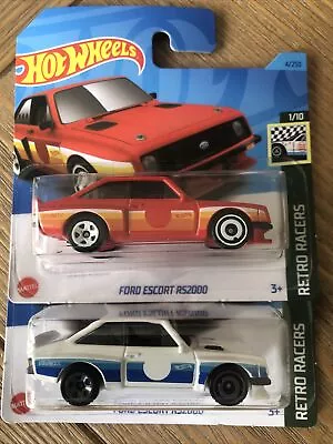 Buy Hot Wheels Ford Escort RS2000 Bundle Of 2: Red & White Versions 4/250 New Sealed • 12£