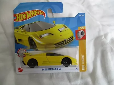 Buy Hot Wheels Turbo 2022 '94 Bugatti EB110 SS Yellow Mint In Short Card • 3.12£