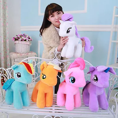 Buy 25cm My Little Pony Large Stuffed Plush Soft Teddy Doll Toys Kid Birthday Gift • 12.82£