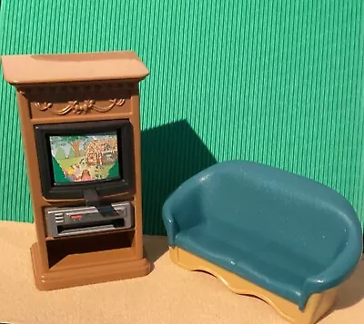 Buy Vintage Fisher Price Loving Family T.v And Video And Couch • 9.99£