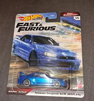 Buy Hot Wheels Premium Fast & Furious NISSAN SKYLINE GT-R R34 Fast Superstars BNR34 • 16£