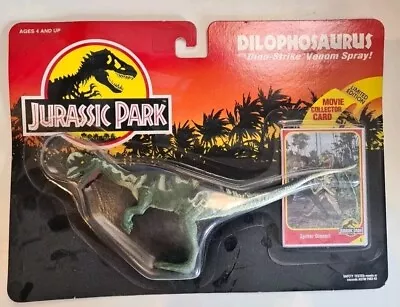 Buy Vintage Jurassic Park Dilophosaurus With Dino-strike Venom Spray - Carded/sealed • 50£