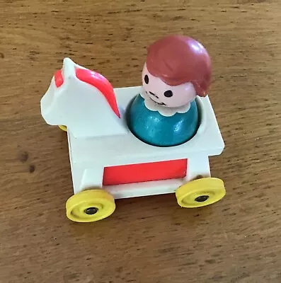Buy Vintage Fisher Price Horse And Wooden Figure. • 2.50£