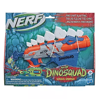 Buy Nerf Dinosquad Dart Blaster Toy Stego-Smash 5 Foam Darts Outdoor Play 28cm • 13.97£