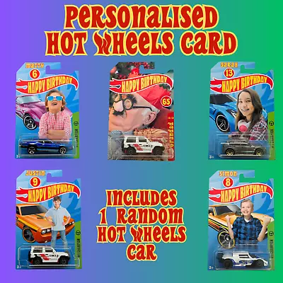 Buy Hot Wheels Personalised Birthday Custom Photo Design Racing Car Display Card • 8.99£