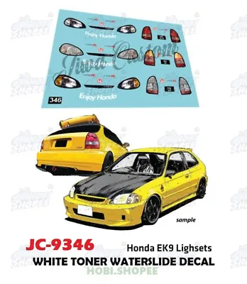 Buy JC-9346 White Toner Waterslide Decals EK9 Light Custom 1/64 Hotwheels • 3.68£