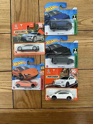 Buy Hot Wheels / Matchbox Bundle X5 Tesla 3x Model Y And 2 X Tesla Roadster • 12.99£