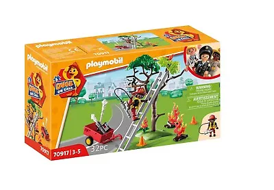 Buy Playmobil DUCK ON CALL 70917 Fire Rescue Action Cat Rescue, Toy For Children • 8£