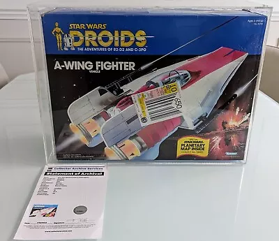 Buy STAR WARS VINTAGE DROIDS A-WING Fighter Graded CAS 75 Sealed Boxed MISB 1985 • 104£