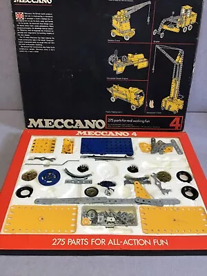 Buy Meccano Set 4 Model Kit Vintage Boxed Retro Unchecked 275 Parts Build T5046 • 10£