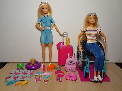 Buy  Barbie Travel Doll, Made To Move Wheelchair Fashionista Doll, Pool Accessories • 20£