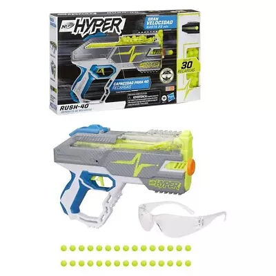 Buy BROKEN BOX NERF Blaster Pump RUSH-40 Series HYPER 30 Ball Hasbro E8977 • 23.55£