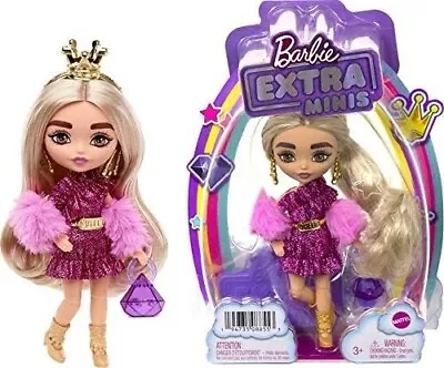 Buy Barbie Extra Minis Doll, 14 CM With Dress Shimmer & Shawl (Y7W) • 15.14£