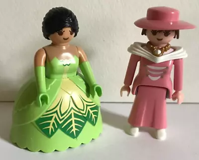 Buy Playmobil Victorian Mansion Figures Two Elegant Ladies Long Outfits Green & Pink • 6.45£