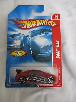 Buy Hot Wheels 2007 Code Cars Honda Civic SI Dark Red Mint In Card • 3.99£