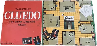 Buy Vtg 1965 Waddingtons Cluedo The Great Detective Game Missing Instructions • 9.99£