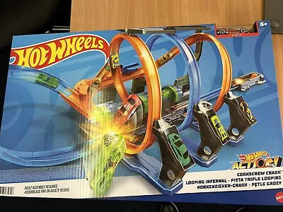 Buy Hot Wheels Motorised Track With 3 Corkscrew Loops Brand New Sealed • 46£