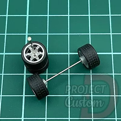 Buy Hot Wheels Custom JDM Silver 6 Spoke Wheels & Rubber Tyres Real Riders 1:64 • 4.48£