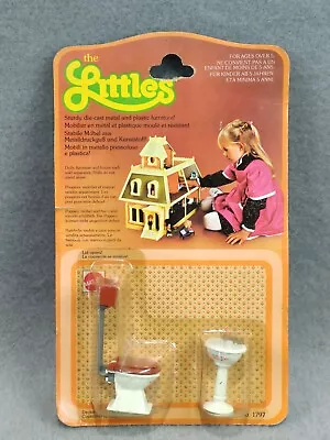 Buy THE LITTLES No. 1797 Sink And CommodE METAL PLASTIC MATTEL DOLLHOUSE SUPPLIES • 20.22£