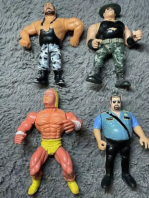 Buy Vintage WWF Hasbro Bundle X4 Wrestling Figures WWE Titan Sports 1991 Boss Man • 20£