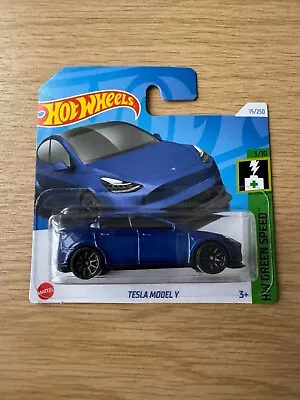 Buy HotWheels HW Green Speed Tesla Model Y 1:64 Scale Diecast Model Car • 4.99£