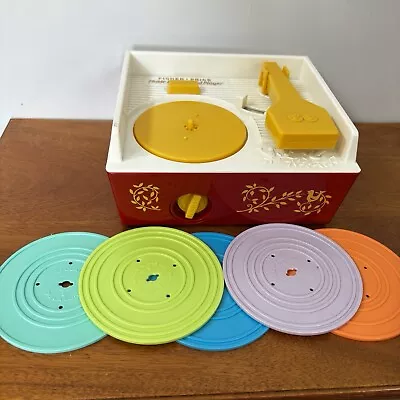 Buy Vintage 1971 Fisher Price Music Box Record Player & All 5 Records - Fully Works • 14.99£