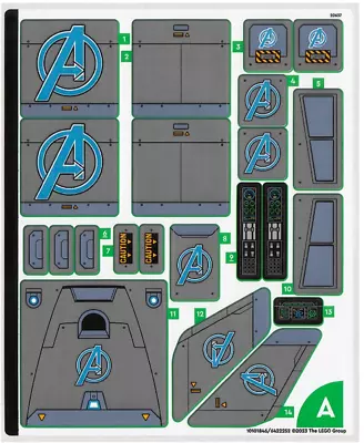 Buy Lego Super Heroes STICKER SHEET 2,  76248 The Avengers Quinjet - BRAND NEW • 3.45£