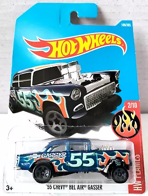 Buy Hot Wheels '55 Chevy Bel Air Gasser - 2017 HW Flames - 109/365 • 6.99£