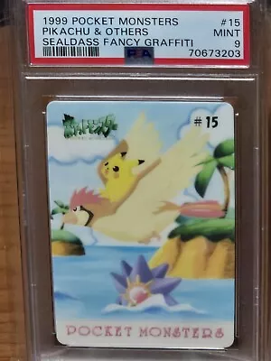 Buy PSA 9 Pokemon Fancy Graffiti #15 Pikachu & Others 1999 Bandai Sealdass • 12.04£