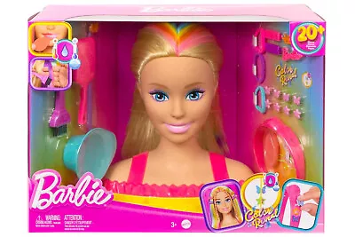 Buy Barbie Barbie Styling Head Rainbow Hair • 55.55£