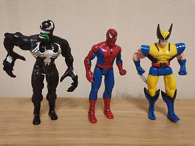 Buy Vintage ToyBiz Marvel Spiderman Wolverine Venom Heavy Hitters 1996 Figures • 12.99£
