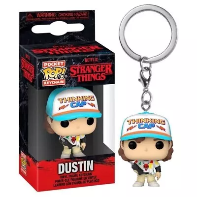 Buy Stranger Things Season 4 Dustin Pocket Pop Keychain Vinyl Figure Funko Netflix • 9.95£