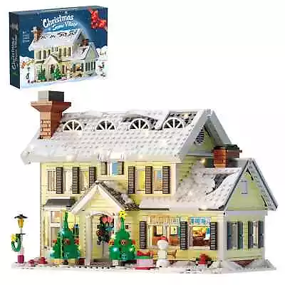 Buy 1156 PCS MOC Christmas Snow Village Winter Snow House Building Block With Light • 92.39£
