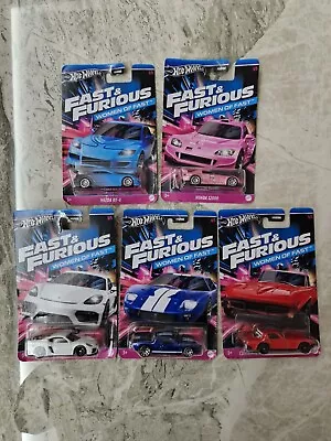 Buy HOT WHEELS Fast And Furious Woman Of Fast 2023 5 Car Complete Set Beautiful • 75.87£