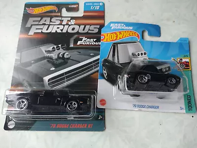 Buy 2x Hot Wheels Fast & Furious Series 3 - '70 Dodge Charger Rt & Tooned Version • 6.99£
