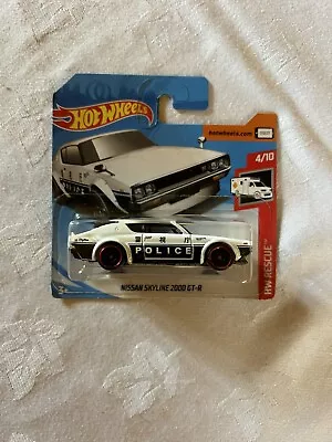 Buy 2019 Hot Wheels Nissan Skyline 2000 GT-R HW Rescue Short Card 160/250 #4/10 • 8.50£