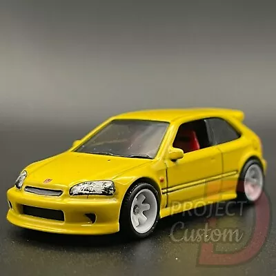 Buy Custom Hot Wheels 99 Honda Civic Type R EK9 Yellow Wheels Swap Paint Detailing • 25£