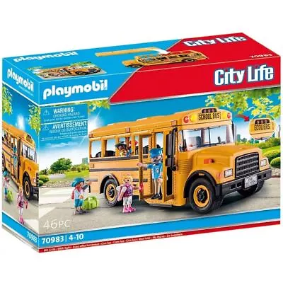 Buy Playmobil 70983 - School Bus | City Life Yellow Toy School Bus With Lights • 30.99£